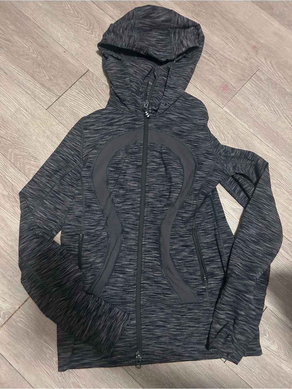 lululemon athletica Heathered Charcoal Hooded Full-Zip Jacket
